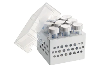 艾本德儲(chǔ)存盒 3 × 3, 可放置 9  個(gè) 50  mL 試管和 4  個(gè) 15  mL 試管，2  件，高 127  mm，5  英寸，聚丙烯材料，可耐受最低 -86  °C，高溫高壓滅菌，帶蓋子