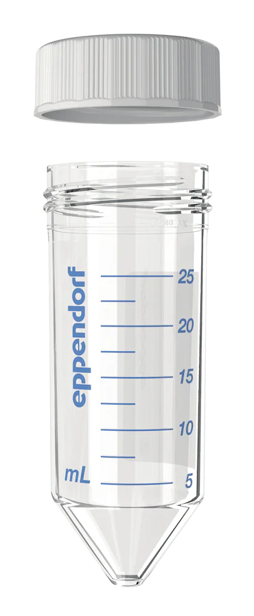 艾本德Eppendorf Conical Tubes 25 mL 帶螺旋蓋, 25 mL, 啟動(dòng)套裝，4  個(gè)單離心管架，6  個(gè)轉(zhuǎn)子適配器，轉(zhuǎn)子孔可容納 50  mL 錐形管, PCR 潔凈級, 無